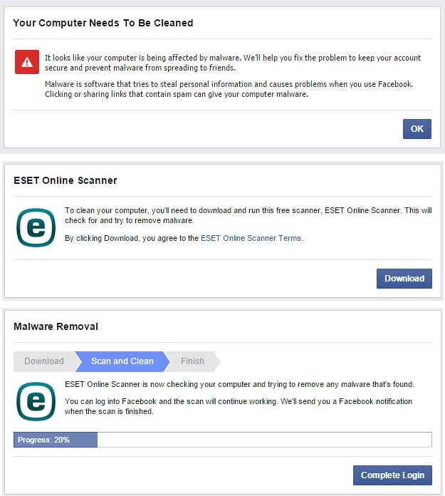 ESET Online Scanner pre Facebook